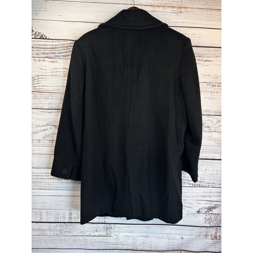 Vintage Pea Coat Forecaster of Boston Size L Black Wool Blend Double Breasted - Picture 5 of 14